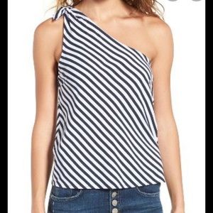 Splendid One Shoulder Striped Tank